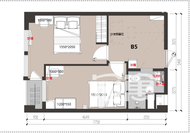 独栋公寓-洪山区-龙湖冠寓武汉南湖店-1室1厅1卫-41.0㎡