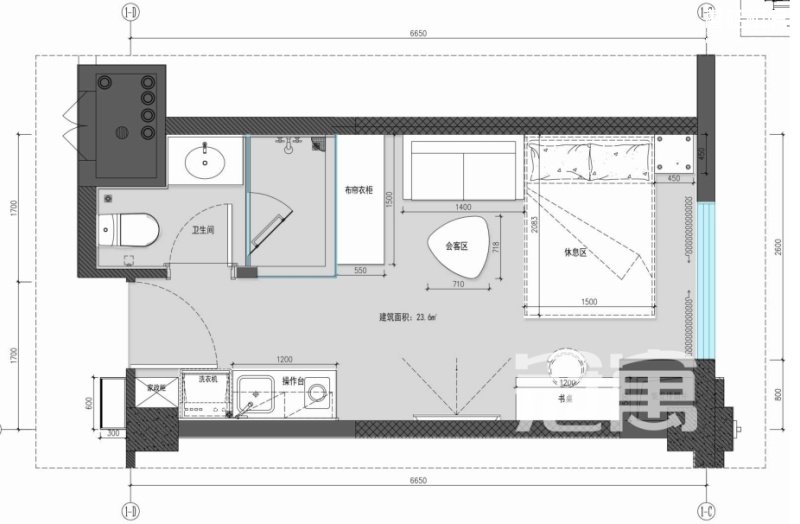 独栋公寓-武侯区-龙湖冠寓成都金楠天街店-1室0厅1卫-37.0㎡